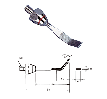 Lima 4,0x1,0x15mm SE-7841 con diamante elettrodepositato, Grana 200 - Filetto M4