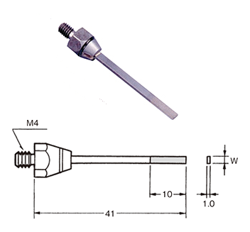 Lima 5,0x1,0x10mm SD-5851 con diamante sinterizzato, Grana 200 - Filetto M4