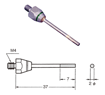 Lima d. 2,0x7mm SD-1802 con diamante sinterizzato, Grana 200 - Filetto M4