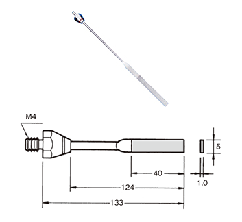 Lima 5,0x1,0x40mm SE-8851 con diamante elettrodepositato, Grana 200 - Filetto M4