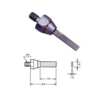 Lima 3,0x1,0x15mm SD-4831 con diamante sinterizzato, Grana 200 - Filetto M4