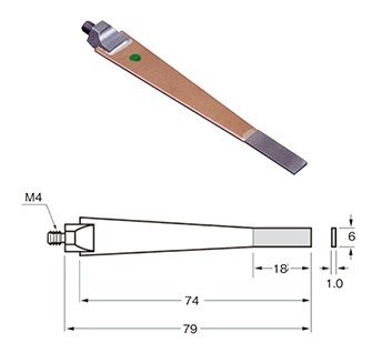 Lima 6,0x1,0x18mm SD-5861 con diamante sinterizzato, Grana 200 - Filetto M4