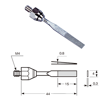 Lima 4,0x0,3x15mm SE-5745 con diamante elettrodepositato, Grana 320 - Filetto M4