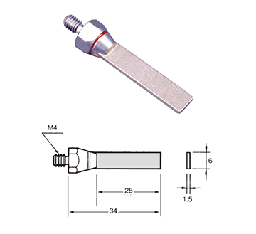 Lima 1,5x6,0x25 SD-4662 con diamante sinterizzato, Grana 500 - Filetto M4
