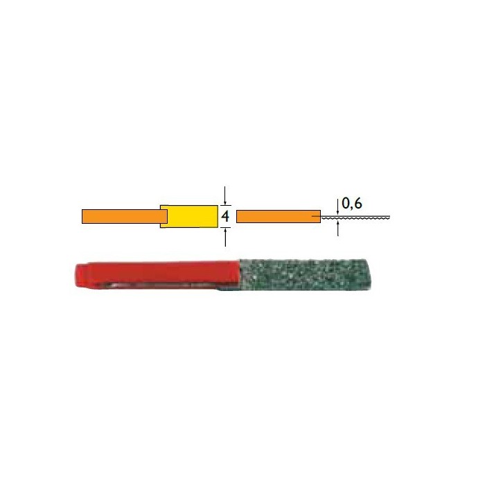 Mini lime diamantate DLT-10-100 D151, lunghezza parte diamantata 10,5mm, verde - Conf. 3pz.
