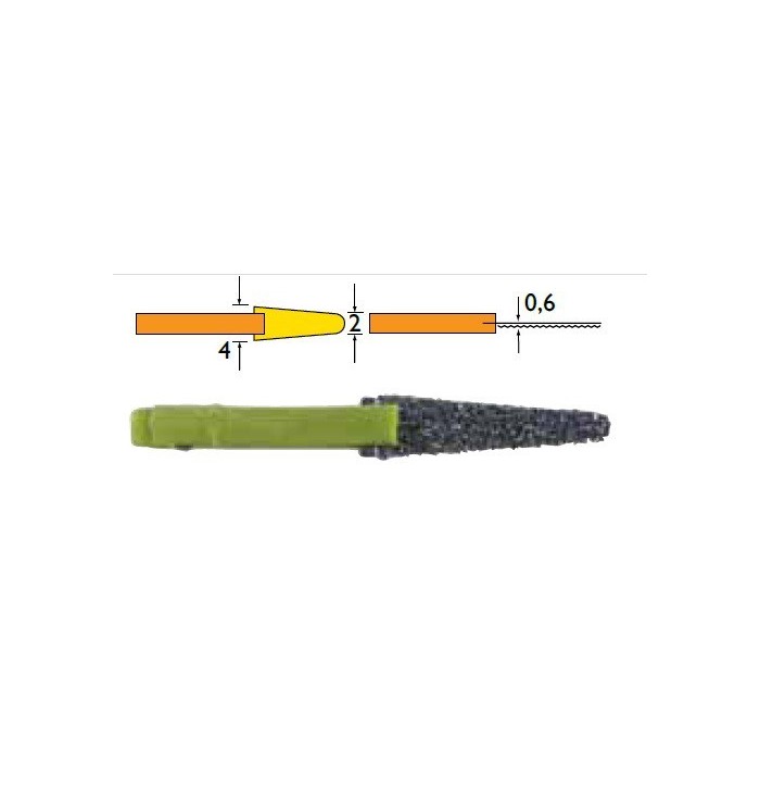 Mini lime diamantate DLT-20-30 30my, lunghezza parte diamantata 10,5mm, bianca - Conf. 3pz.