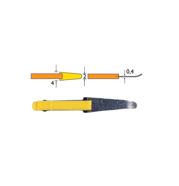 Mini lime diamantate LTA-E50/3 D64, lunghezza parte diamantata 9mm, gialla - Conf. 3pz.
