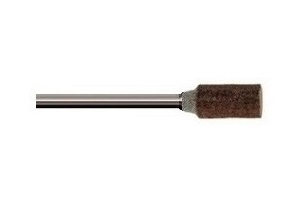 Mola abrasiva con legante in cuoio, d. 4x8mm, Grana 120, cilindrica - Gambo d. 3mm - Conf. 10pz.