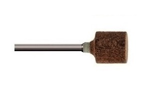 Mola abrasiva con legante in cuoio, d. 10x10mm, Grana 120, cilindrica - Gambo d. 3mm - Conf. 10pz.