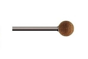 Mola abrasiva con legante in cuoio, d. 8mm, Grana 120, sferica - Gambo d. 3mm - Conf. 10pz.