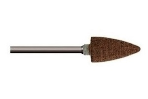 Mola abrasiva con legante in cuoio, d. 8x12mm, Grana 120, conica - Gambo d. 3mm - Conf. 10pz.