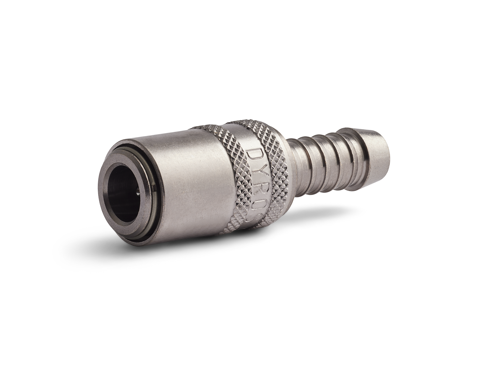 Raccordo rapido anti corrosione Serie 6, senza valvola, flusso 6mm - Con portagomma d. 9,5mm