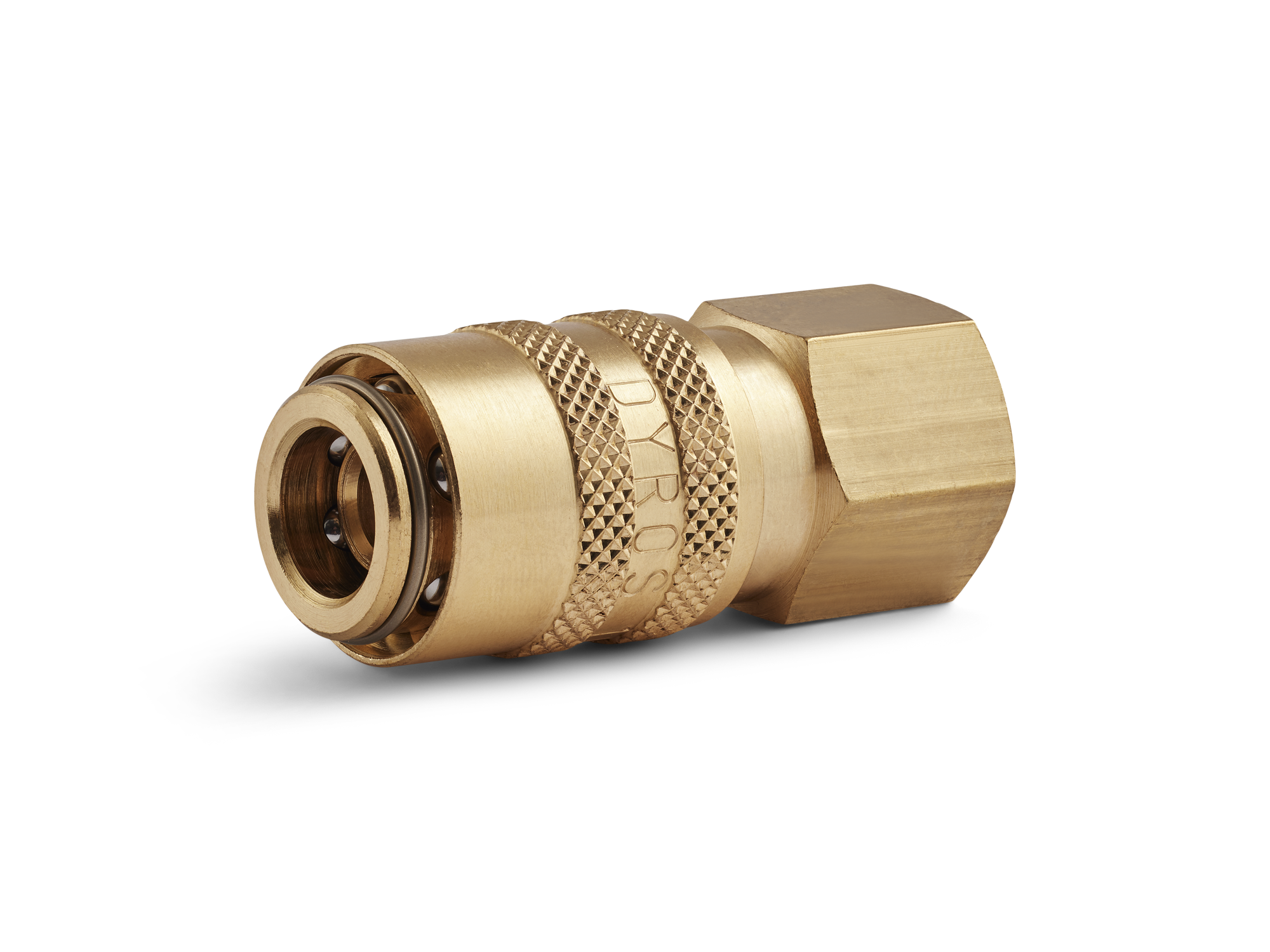Raccordo rapido Serie 10, filettatura interna G1/4", con valvola, flusso 6mm, HEX 18mm