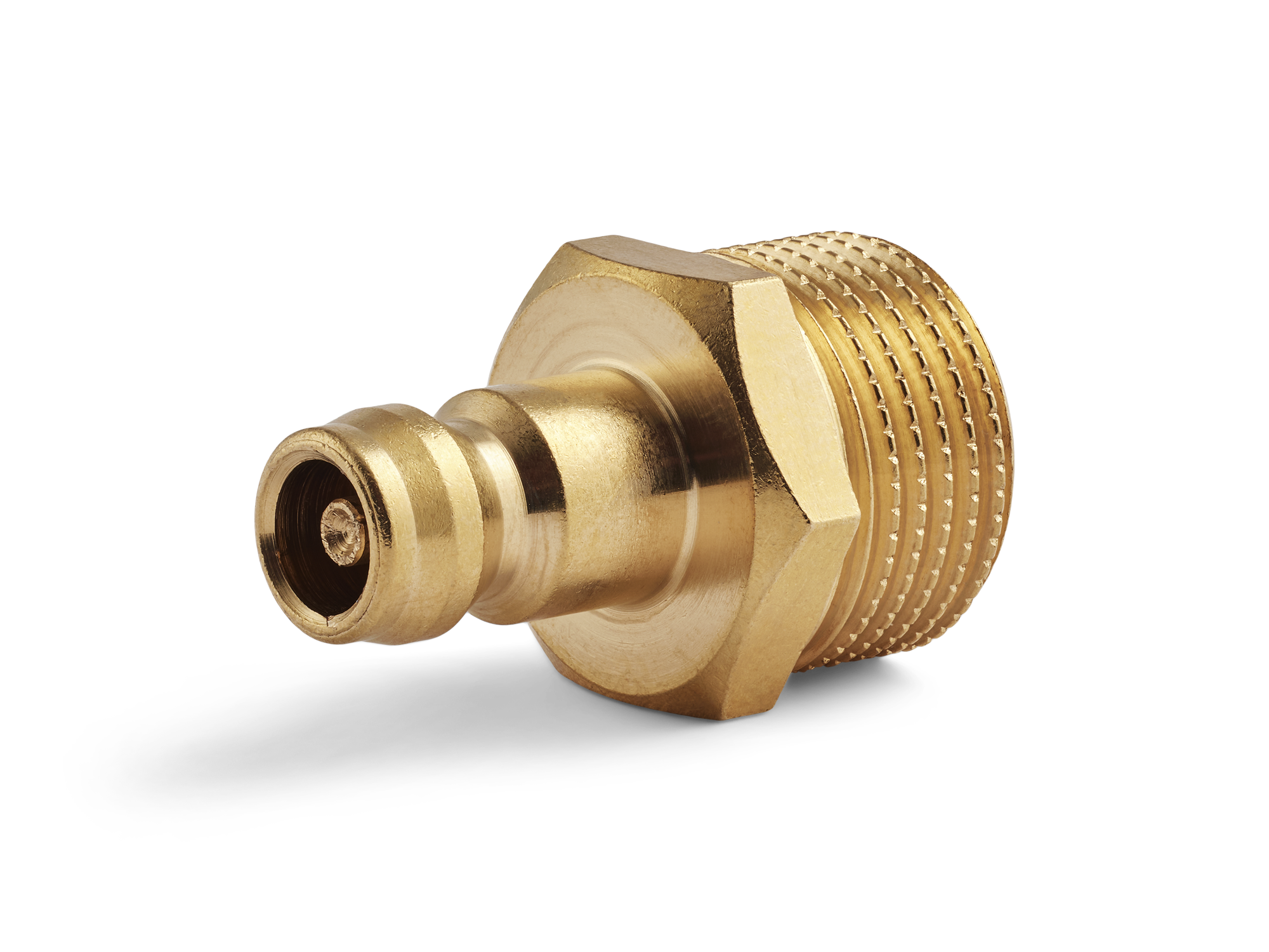 Innesto (nipple) Serie 6, filettatura G3/8", con valvola, flusso 6mm, HEX 17mm