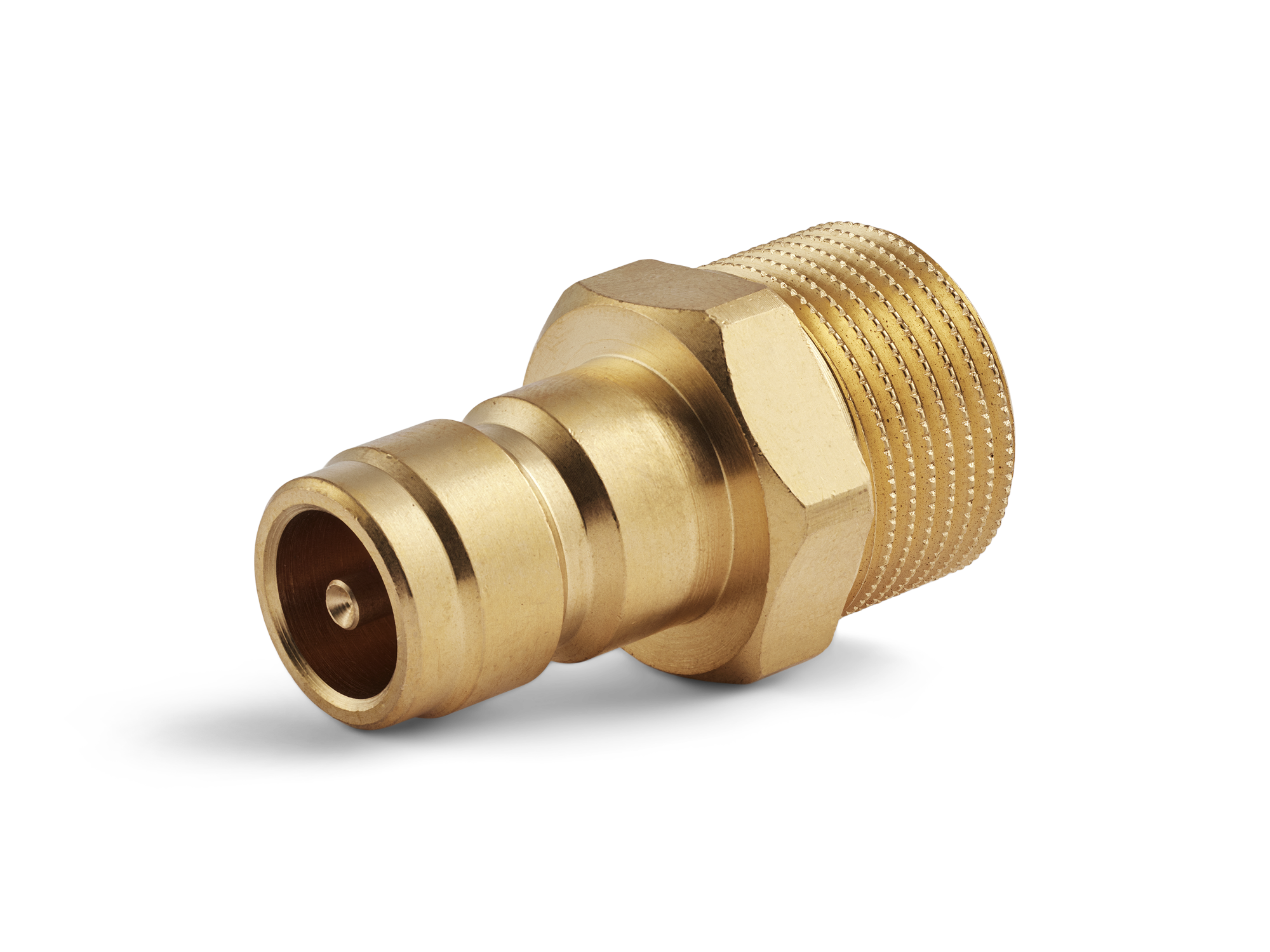 Innesto (nipple) Serie 80, filettatura G3/4", con valvola, flusso 13mm, HEX 22mm