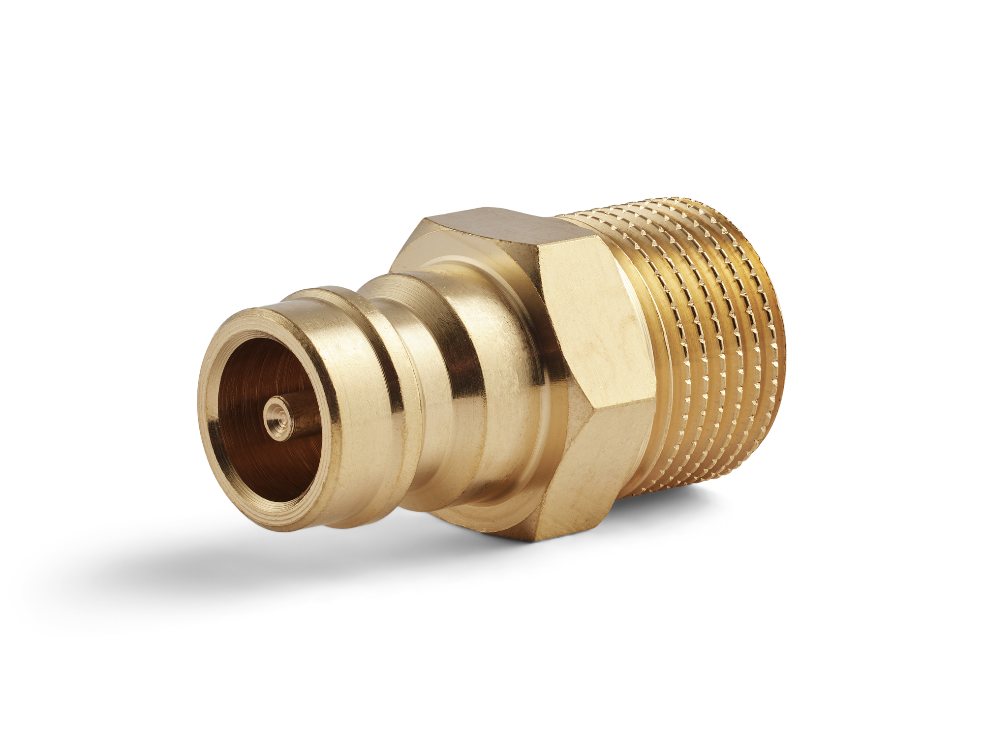 Innesto (nipple) Serie 90, M14x1,5mm, con valvola, flusso 9mm, HEX 14mm