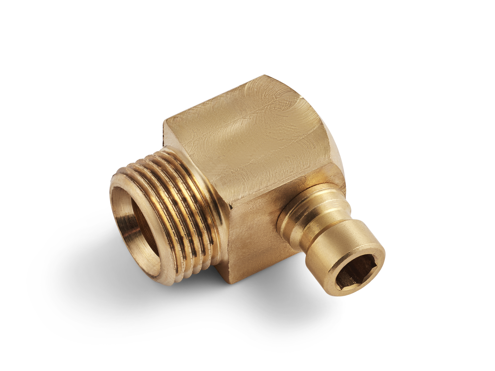 Innesto (nipple) Serie 30, filettatura G1/4" a 90°, flusso 6mm, SQ 14mm