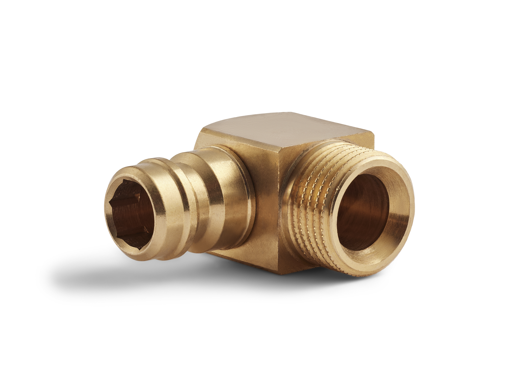 Innesto (nipple) Serie 90, filettatura G3/8" a 90°, flusso 9mm, SQ 17mm