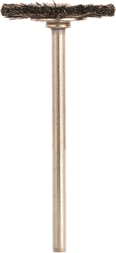 Mounted disc brushes d. 19x5mm soft horsehair - Stem d. 3mm - Pack. 12pcs.