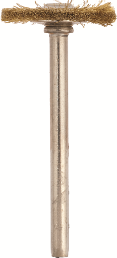 Mounted disc brushes d. 19x5mm Brass - Stem d. 3mm - Pack. 12pcs.