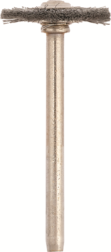 Mounted disc brushes d. 19x5mm Steel - Stem d. 3mm - Pack. 12pcs.