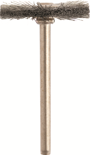 Mounted disc brushes d. 25x16mm Steel - Stem d. 3mm - Pack. 12pcs.