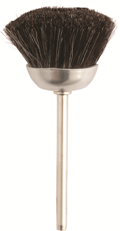 Cup brushes d. 25x11mm MM-754 soft horsehair - Stem d. 3mm - Pack. 12pcs.