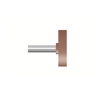 Mola rossa d. 12,7x3,1 lung. 38mm, forma W182, Grana 80 - Gambo d. 3mm - Conf. 24pz.