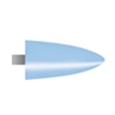 Mola azzurra d. 9,4x18,8 lung. 38mm, forma B52, Grana 120 - Gambo d. 3mm - Conf. 24pz.