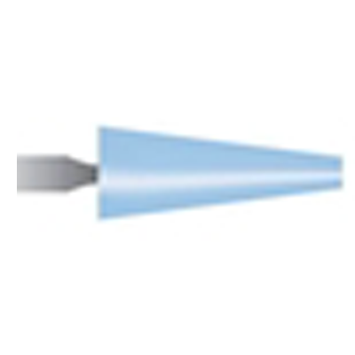 Mola azzurra d. 6,3x15,8 lung. 38mm, forma B53, Grana 120 - Gambo d. 3mm - Conf. 24pz.