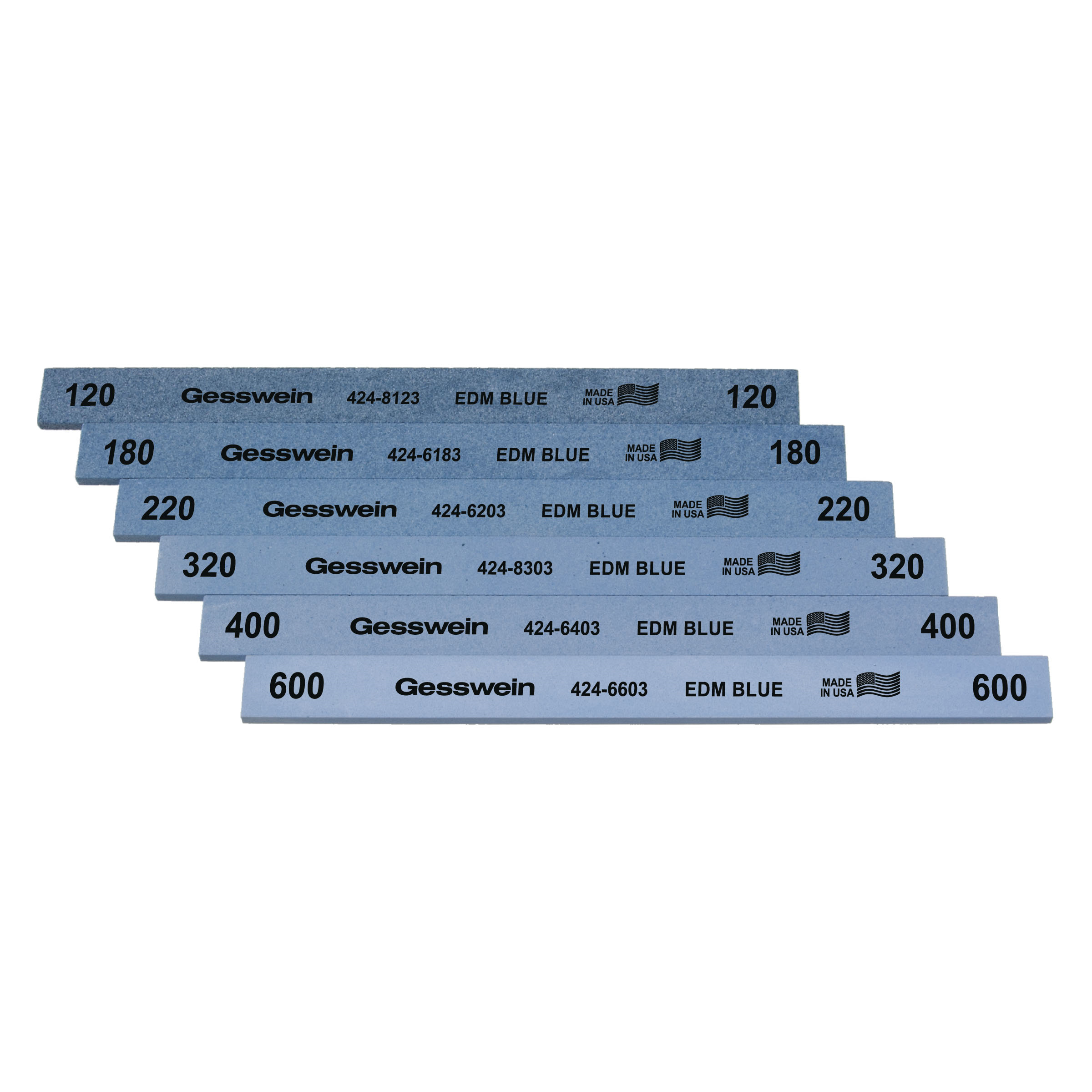 Assortimento pietre tipo EDM Blu, Grana 120 (4pz.) 180 (4pz.) 320 (4pz.) 400 (4pz.)