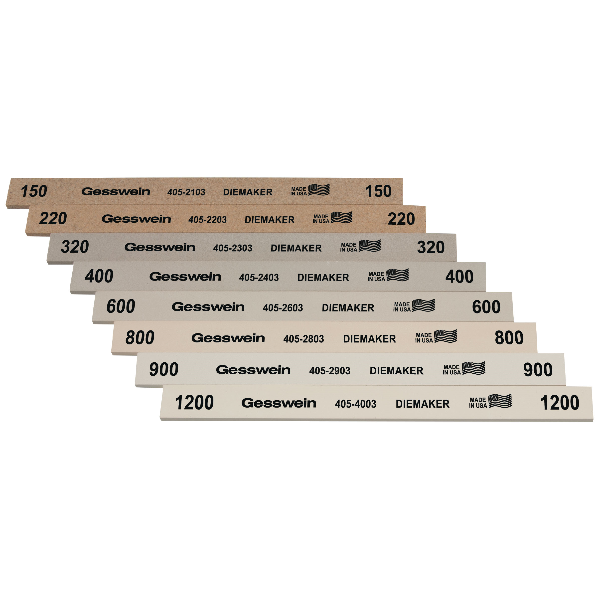 Assortimento pietre tipo Diemaker, Grana 220 (4pz.) 320 (4pz.) 400 (4pz.) 600 (4pz.)