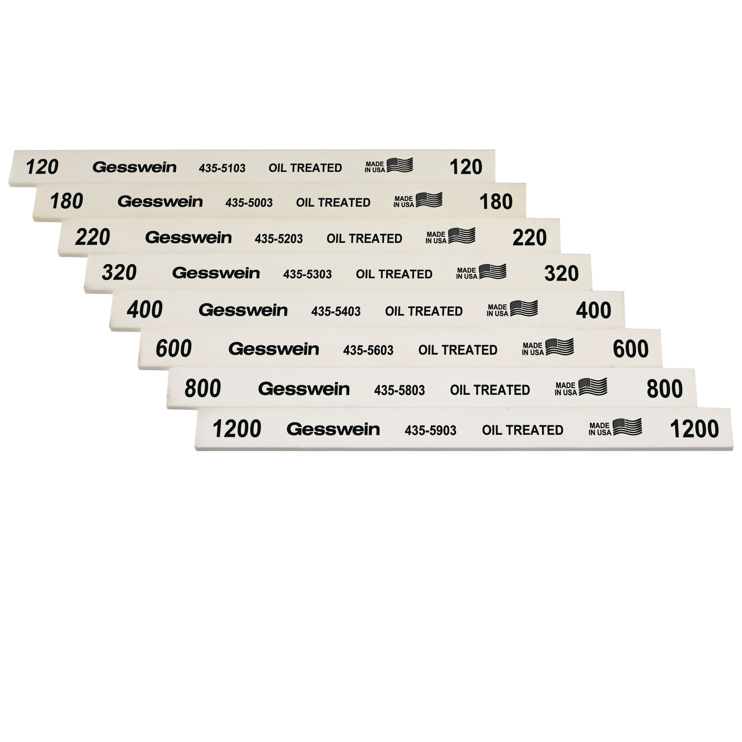 Assortimento pietre tipo Oil Treated, Grana 220 (4pz.) 320 (4pz.) 400 (4pz.) 600 (4pz.)