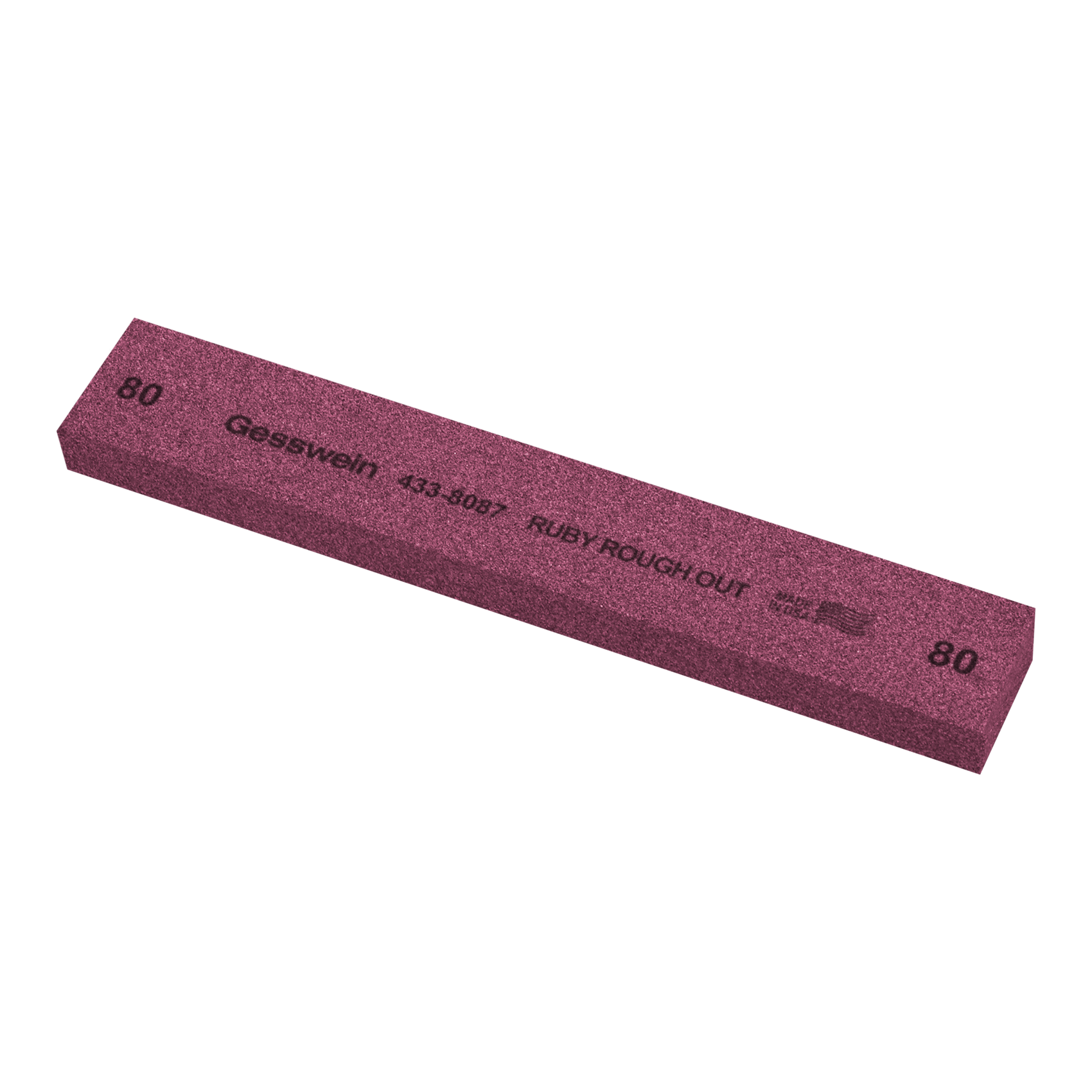 Pietra Ruby Rough Out 25x13x150mm, Grana 80 - Rettangolare