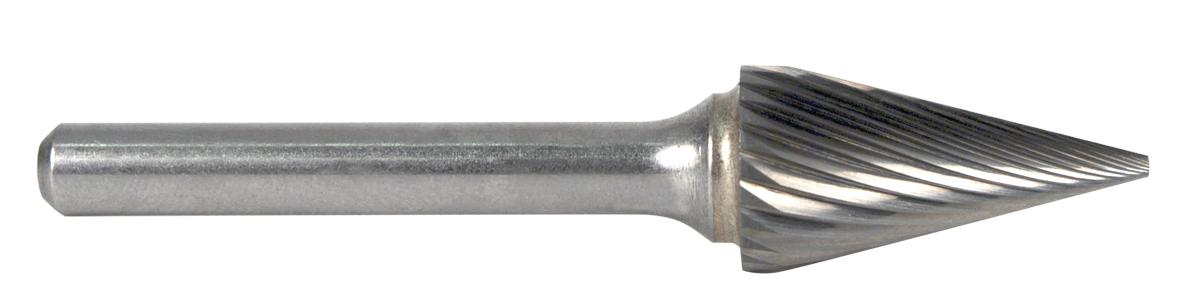 Fresa d. 6,0x19,0mm, PSM-2M-F, taglio F, conica - Gambo d. 6mm