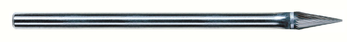 Fresa d. 3,0x11,1mm, PSM-42L76M-D, taglio D, conica, versione lunga - Gambo d. 3mm