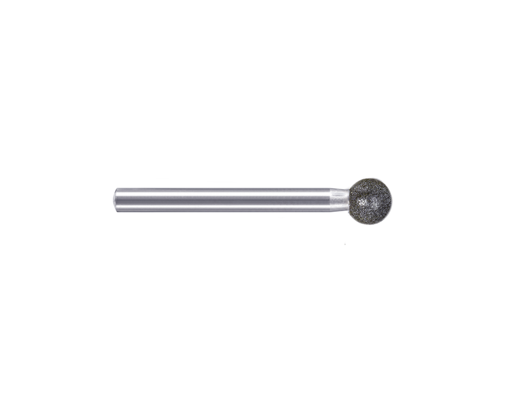 Strumento rotativo diamantato GR2, 2x3x45mm, Grana D91, sferico - Gambo d. 3mm