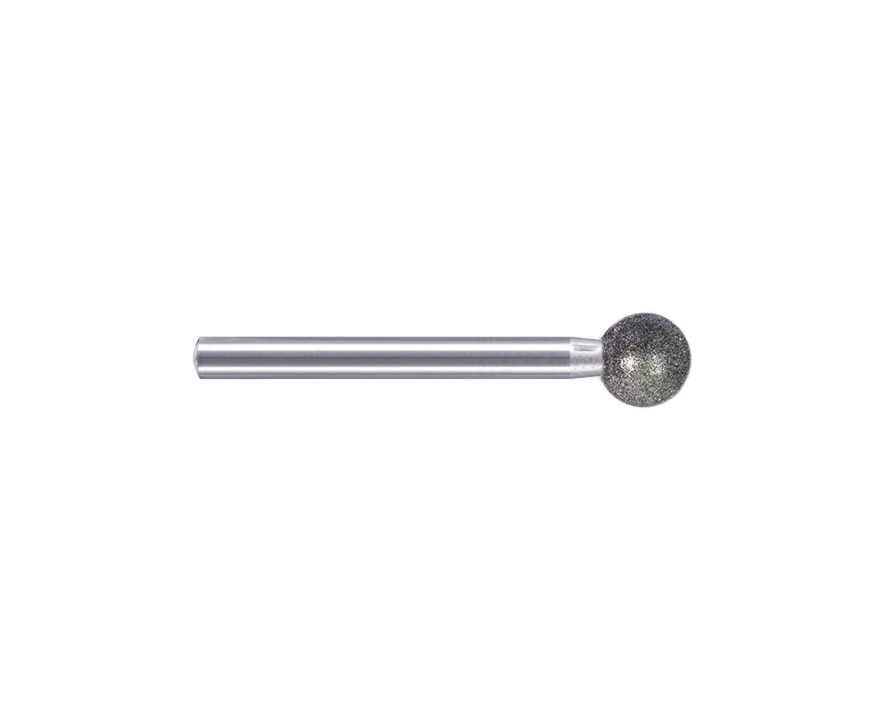 Strumento rotativo diamantato GR8, 8x6x60mm, Grana D91, sferico - Gambo d. 6mm